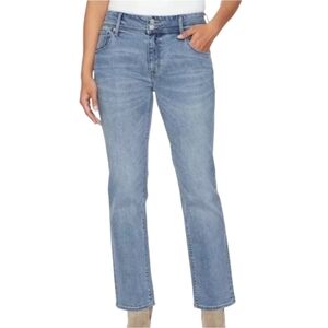 Hudson Mid-Rise Straight-Leg Crop Ankle Jeans | 14 (35" waist)  | Light/Med Wash
